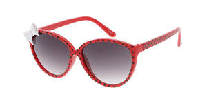 K6542G Kids' Plastic Polka Dot Bow Cat Eye Frame
