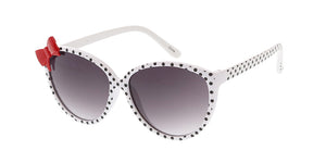 K6542G Kids' Plastic Polka Dot Bow Cat Eye Frame