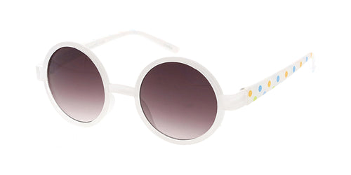 K6561G Kids' Plastic Round Frame w/ Polka Dot Temples