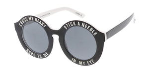 K6595G Kids' Plastic Round "Cross My Heart" Color Accent Frame