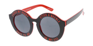 K6595G Kids' Plastic Round "Cross My Heart" Color Accent Frame