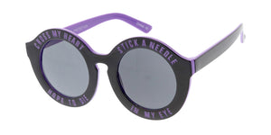K6595G Kids' Plastic Round "Cross My Heart" Color Accent Frame
