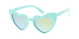 K6631HRT/RV Kids' Plastic Girls Heart Frame w/ Color Mirror Lens