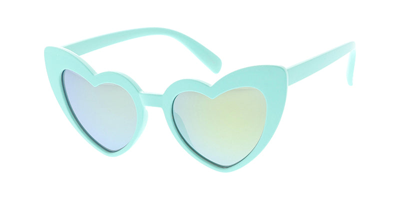 K6631HRT/RV Kids' Plastic Girls Heart Frame w/ Color Mirror Lens