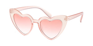 K6632CRY Kids' Plastic Heart Shaped Monochromatic Crystal Color Frame w/ Color Lens