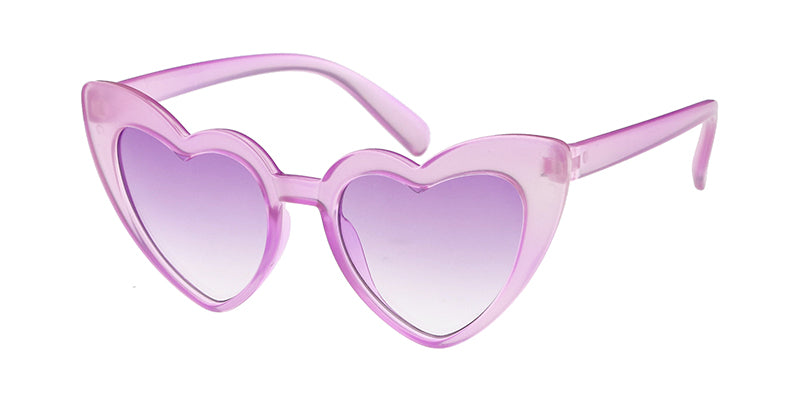 K6632CRY Kids' Plastic Heart Shaped Monochromatic Crystal Color Frame w/ Color Lens