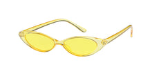 K6634CRY/COL Kids' Plastic Small Thin Oval Cat Eye Monochromatic Crystal Color Frame w/ Color Lens