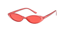 K6634CRY/COL Kids' Plastic Small Thin Oval Cat Eye Monochromatic Crystal Color Frame w/ Color Lens