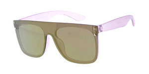 K6642RV Kids' Plastic Flat Top Rimless Rectangular Frame w/ Color Mirror Lens