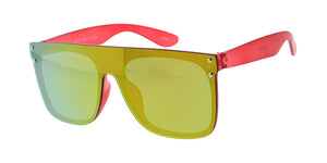 K6642RV Kids' Plastic Flat Top Rimless Rectangular Frame w/ Color Mirror Lens