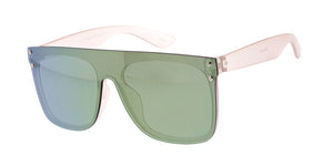 K6642RV Kids' Plastic Flat Top Rimless Rectangular Frame w/ Color Mirror Lens