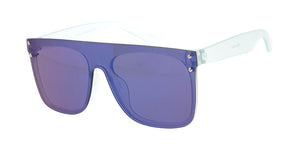 K6642RV Kids' Plastic Flat Top Rimless Rectangular Frame w/ Color Mirror Lens
