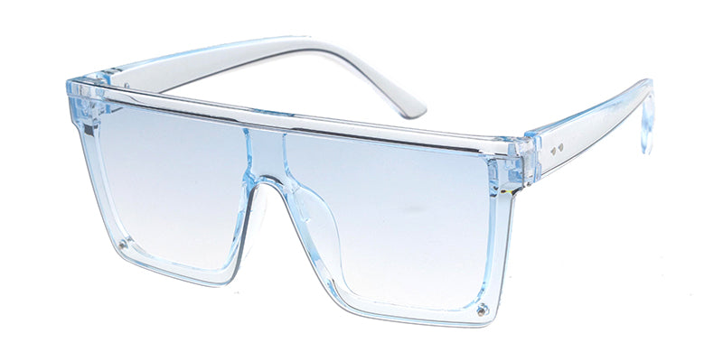 K6648CRY/COL Kids' Plastic Flat Top Rimless Rectangular Crystal Color Frame w/ Color Lens