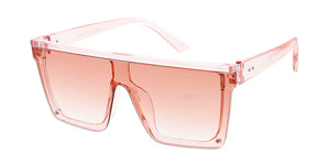 K6648CRY/COL Kids' Plastic Flat Top Rimless Rectangular Crystal Color Frame w/ Color Lens
