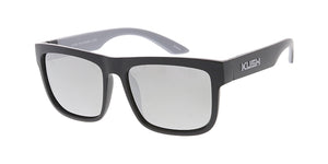 KU-POL008RV KUSH Large Flat Top Double Injection Rubber Accent Frame w/ Color Mirror Polarized Lens