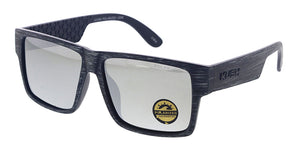 KU-POL022RV KUSH Large Rectangular Flat Top Faux Woodgrain Frame w/ Polarized Color MirrorLens