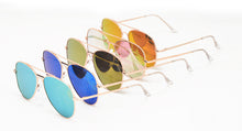 4007GLD/RV Unisex Large Metal Aviator Gold Frame w/ Color Mirror Flat Lens