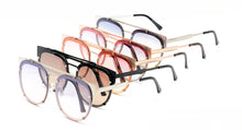 4186COL Women's Metal Large Flat Brow Rimless Frame w/ Two Tone Lens