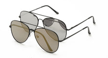 4272BLK/MIR Unisex Metal Aviator Black Frame w/ Silver or Gold Mirror Lens