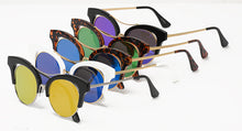 6594RV Women's Combo Medium Double Bridge Cat Eye Frame w/ Color Mirror Lens