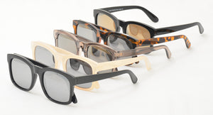 6664MIR Women's Plastic Medium Square Frame w/ Gold and Silver Mirror Lens