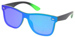 POLF1028REV Plastic Medium Rectangular Shield Frame w/ Polarized Spectrum Color Mirror Lens