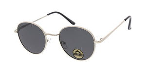 POLM3020 Unisex Metal Medium Round Classic Hipster Frame w/ Polarized Lenses