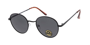 POLM3020 Unisex Metal Medium Round Classic Hipster Frame w/ Polarized Lenses