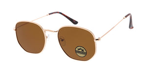 POLM3021 Unisex Metal Medium Classic Rounded Square Hipster Frame w/ Polarized Lenses