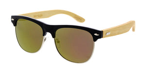 WD008/RV Unisex Combo Clubber Bamboo Temples w/ Color Mirror Lens