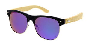 WD008/RV Unisex Combo Clubber Bamboo Temples w/ Color Mirror Lens