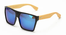 WD012/RV Women's Plastic Oversized Square Frame Bamboo Temples w/ Color Mirror Lens